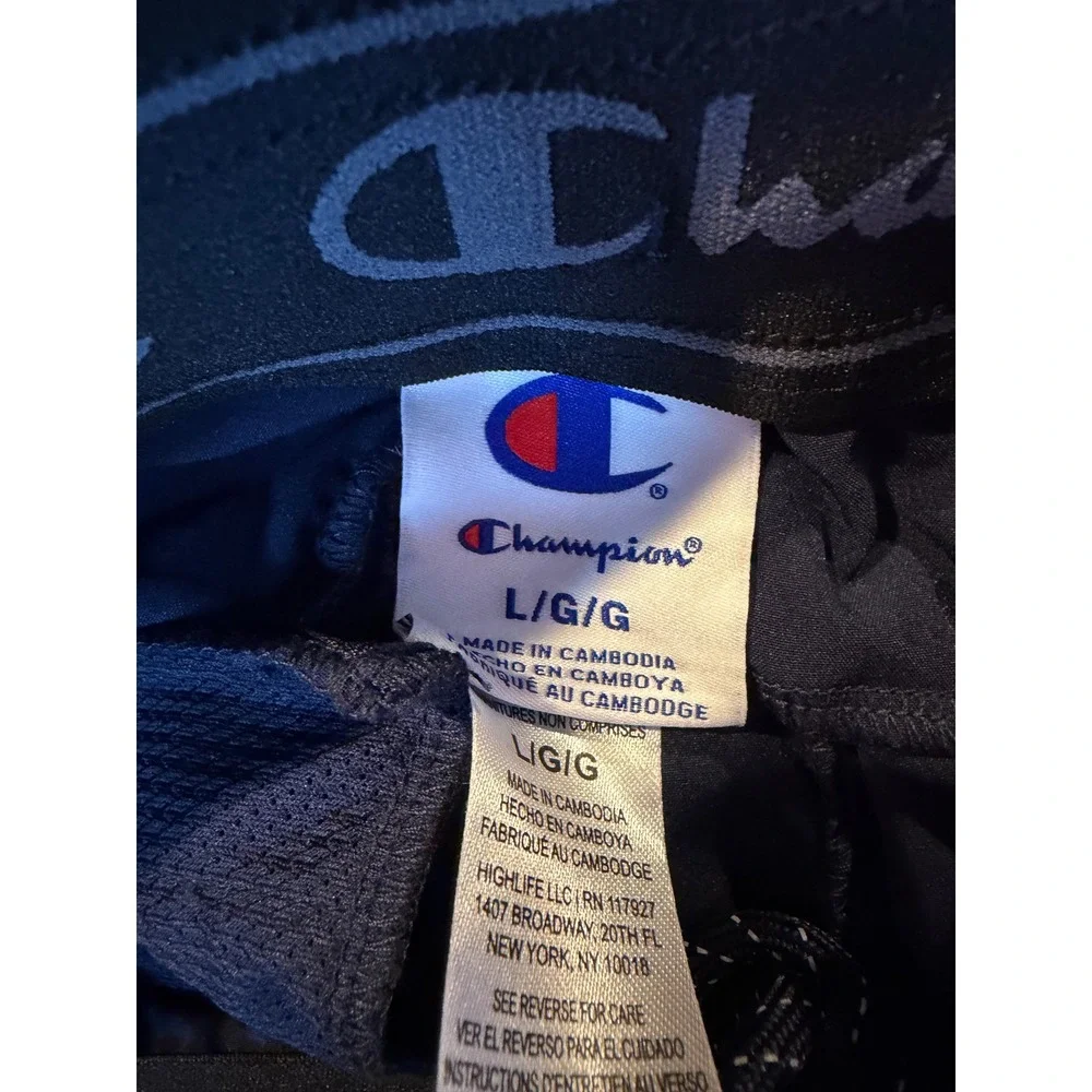 NWT Champion Mens Athletic Short Navy Blue Mesh Back Gym Training •L• Athleisure